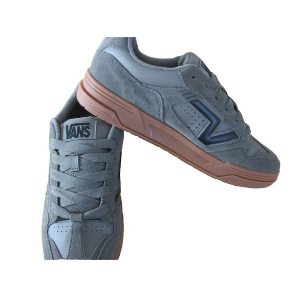 Vans Men's Upland Suede Bungee Cord Gray Black Gum Bottom Shoes Sizes NIB - Picture 4 of 6